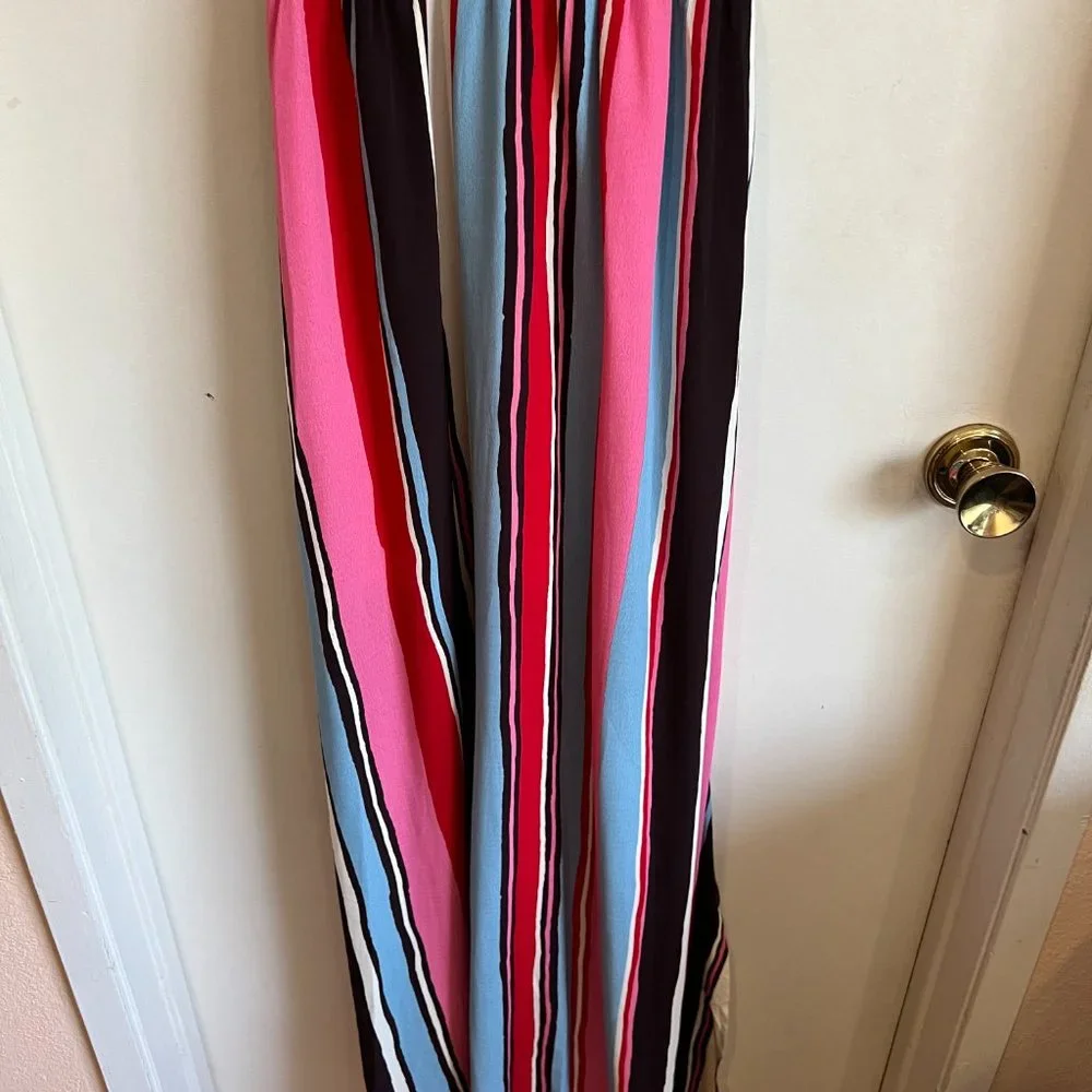 Lulus Andi Pink and Light Blue Multi Stripe Sleeveless Maxi Dress Size Small - Picture 5 of 9